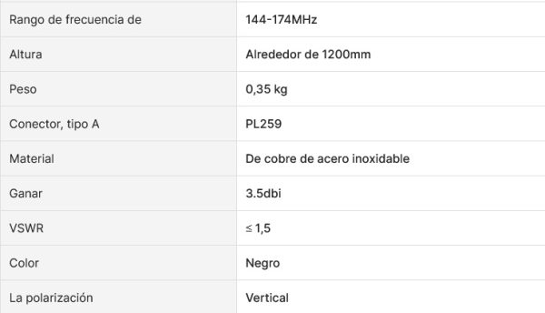 Antena móvil VHF 5/8 con base magnética, cable RG58 y PL259 - Imagen 3