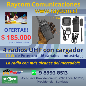 Oferta 4 radios BAOFENG UHF BF-1904 10 W 400-520 MHZ industrial